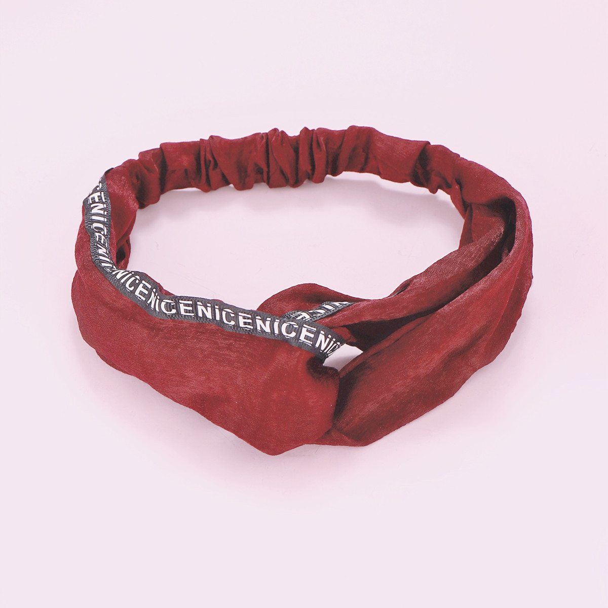 Estilo coreano moda de dos colores de costura nudo chino borde ancho contraste color Cruz banda de pelo vintage satén anudado diadema accesorios para el cabello