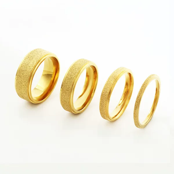 Europe and the United States cross-border stainless steel jewelry rose gold 2/4/6/8mm frosted titanium steel ring for men and women small manufacturers