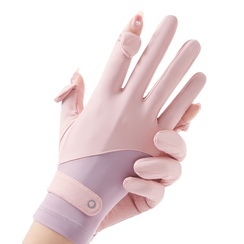 Guantes de hielo de verano para mujeres guantes anti-deslizantes y transpirables para conducir al aire libre con pantalla táctil