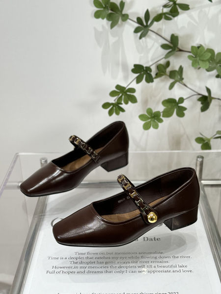 Elegant autumn retro exclusive Mary Jane shoes square toe low-cut