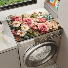 3D花卉硅藻泥洗衣机盖垫吸水速干防尘罩家用炉灶盖垫防滑防尘软垫