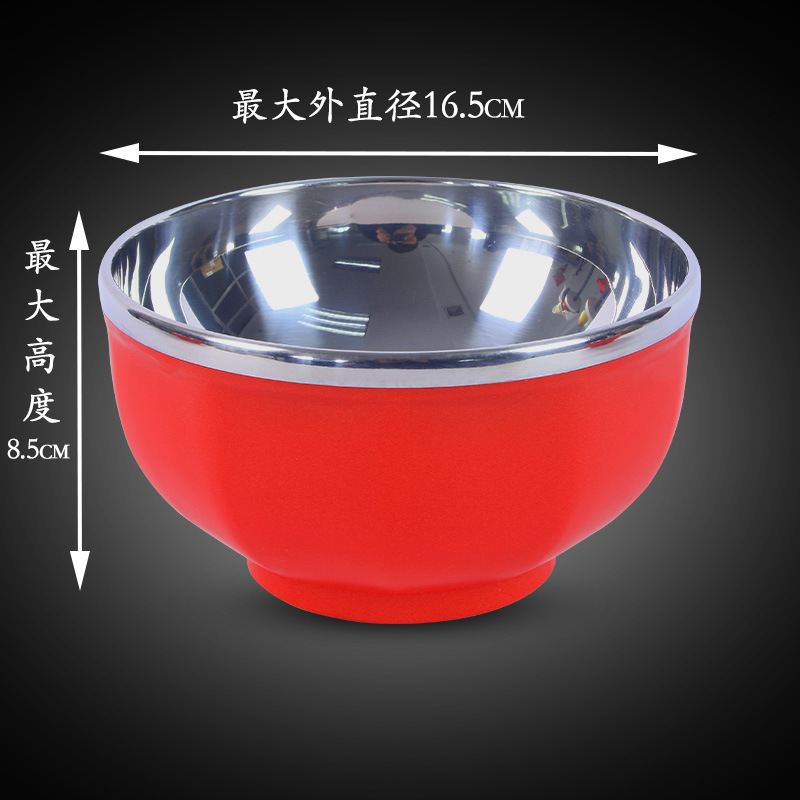 304 tazón de arroz de acero inoxidable de gran capacidad tazón de arroz kindergarten fábrica de aislamiento térmico tazón resistente a la caída de alto valor de color Estilo nórdico tazón