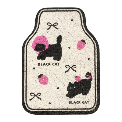for, Avtomobil döşəmə paspasları - strawberry-black-cat-silk-circle-5050cm-single-rear-row