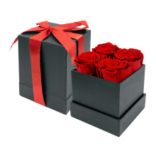 亚马逊黑色方盒永生花抱抱桶成品玫瑰情人节礼物礼盒永生花礼盒