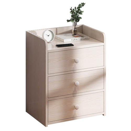 Bedside cabinet minimalist modern household with lock small storage and organization cabinet simple mini bedroom bedside stand