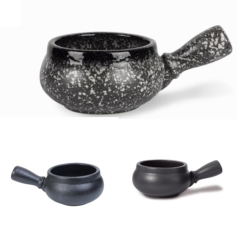 Acampar al aire libre barbacoa vajilla caliente para hornear tazón de cerámica con mango tazón de sopa tazón de arroz tazón de ensalada tazón de hogar con mango