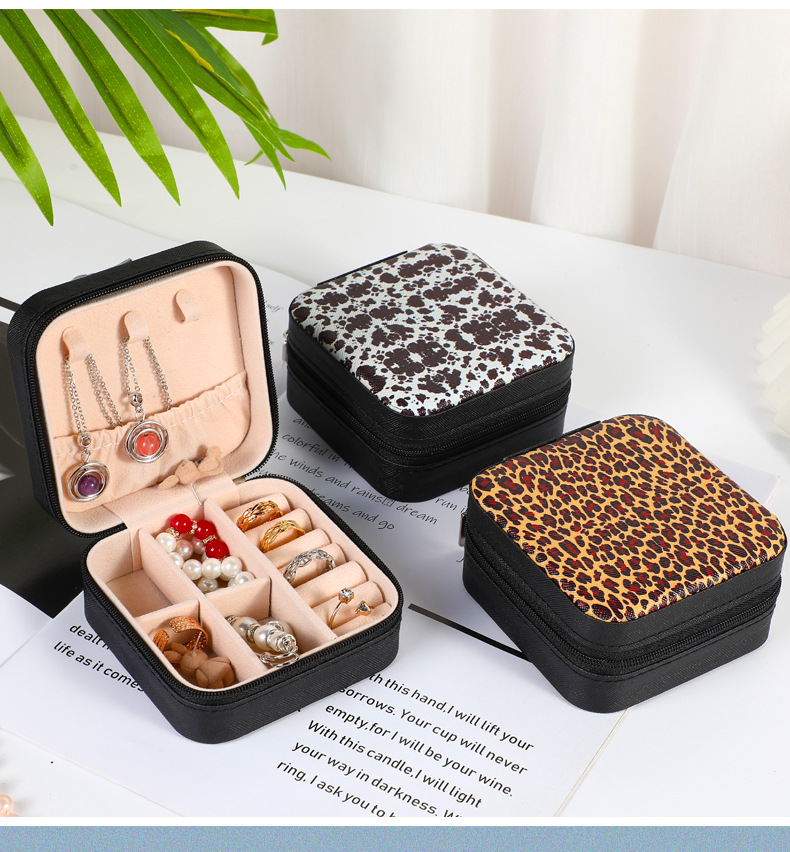 Fashion Leopard PVC Jewelry Boxes 1 Piece