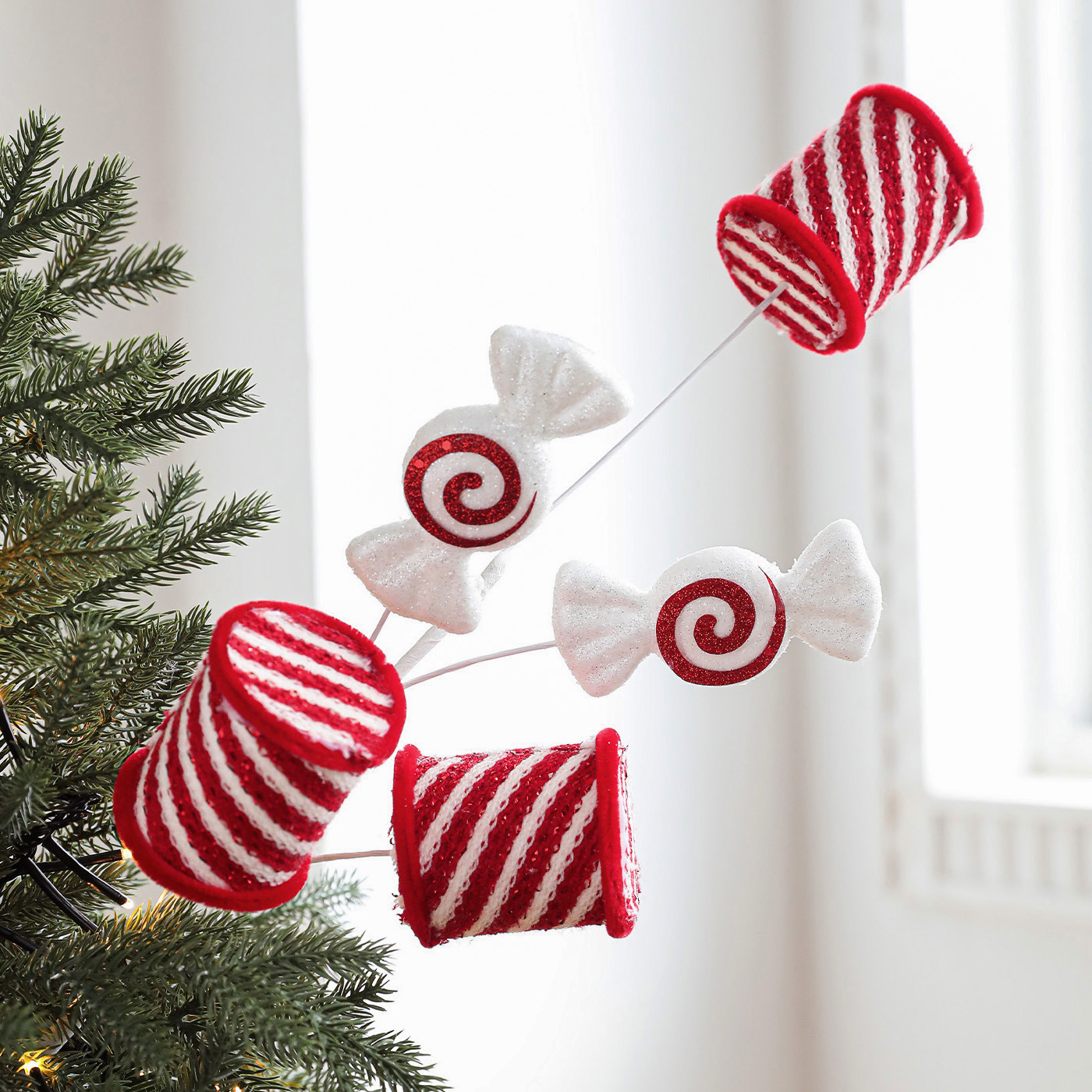 Nuevos dulces de espuma peluche Lollipop Gingerbread adornos decorativos árbol de Navidad arreglos de flores festivos
