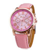 Fashionable belt, multicoloured golden swiss watch, quartz women's watch, pink gold, wholesale
