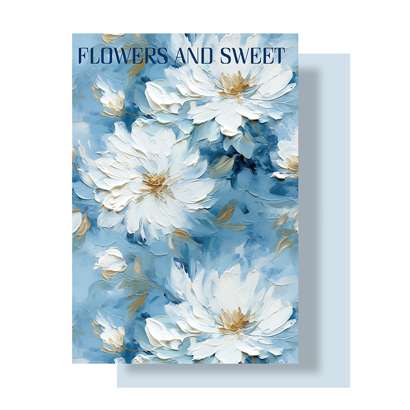 Papel de embalaje de pintura al óleo con textura 3D de siete colores, embalaje de regalo hecho a mano de bricolaje, floristería, floristería, papel de embalaje de flores