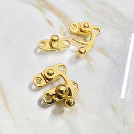 新中式小号牛角锁月饼盒牛角锁扣弯钩锁扣锌合金五金配件金色锁