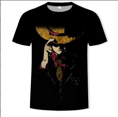 Factory direct summer short sleeve T-shirt new fashion 3D printing men's round neck leisure sports half sleeve base shirt figure