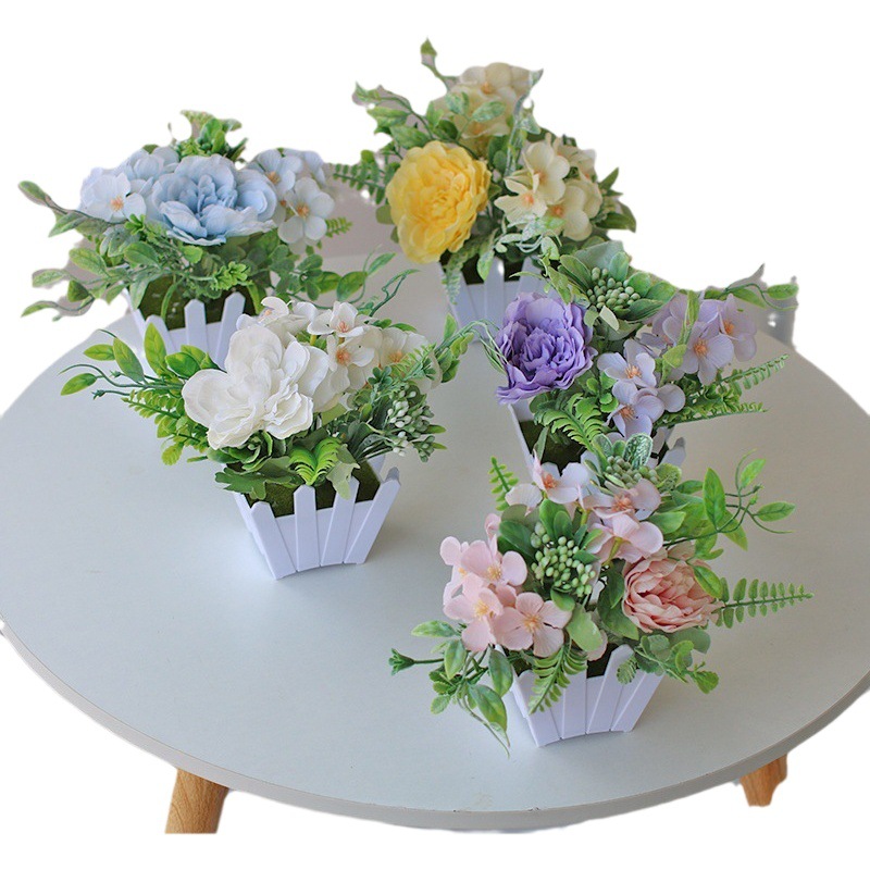 Planta artificial bonsai eucalipto Lysiana flor artificial planta verde Planta artificial decoración del hogar Fuente de la fábrica