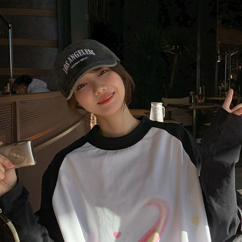 Nuovo cappello da baseball Viso alla moda Piccolo cappello da baseball di marca alla moda Cappello in lingua d'anatra retrò Cappello da baseball con lettera versatile lavabile per bambini_voghion.com
