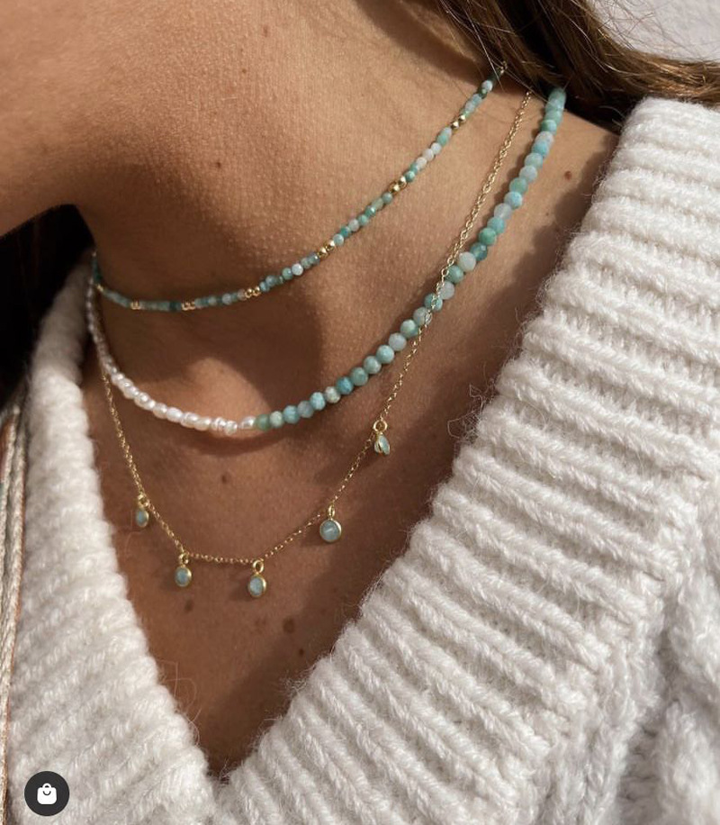 25g Weight Beads Pendant Material Necklace Classification Titanium Steel Chain Material 1 Piece Quantity Holiday, Daily Occasion Beaded, natural stone, Titanium Steel Material Geometric Pattern Women's Gender Beaded Design Simple Style Style Simple Style Geometric Beaded Natural Stone Titanium Steel Necklace In Bulk 1