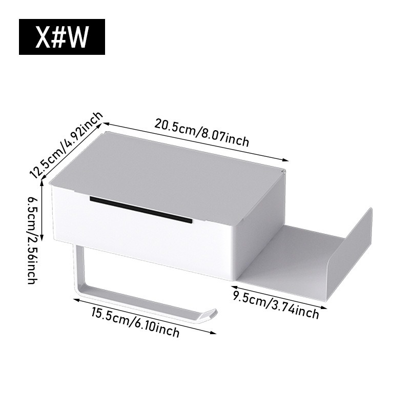Estante de papel de baño sin perforación estante de toallas de baño caja de papel de baño multifuncional en la pared almacenamiento de papel higiénico doméstico
