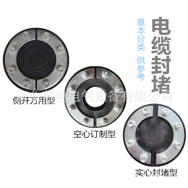 电缆管道用封堵 法兰式电力管口柔性橡胶堵 电线封堵加工定制
