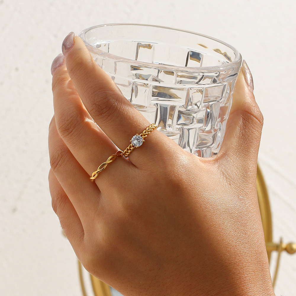 Lady Geometric Stainless Steel Rings Plating Stainless Steel Rings