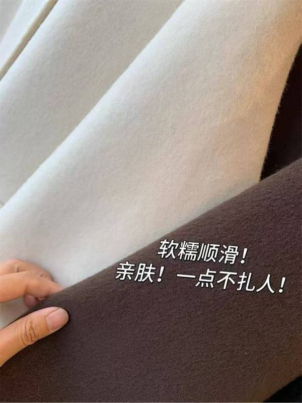 重磅实穿！高端轻奢女装羊驼绒真丝羊毛连帽毛呢外套短款呢子大衣|undefined