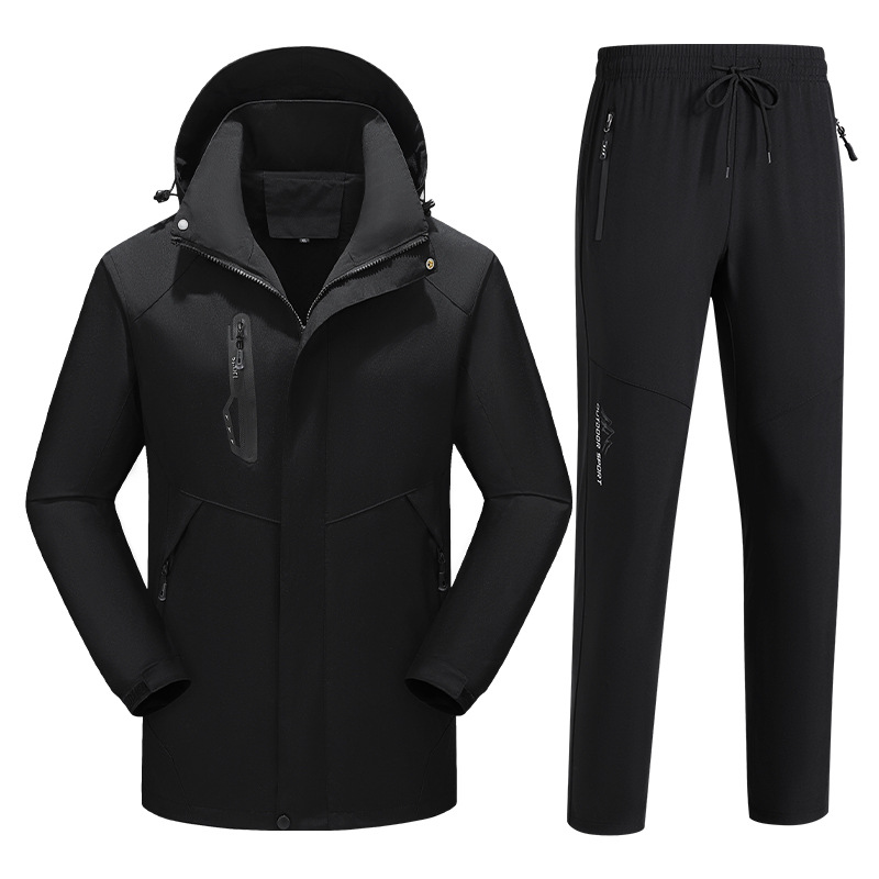 Trajes de asalto de hombre transfronterizos primavera y otoño chaqueta a prueba de viento papá traje deportivo al aire libre para hombres grandes dos piezas set