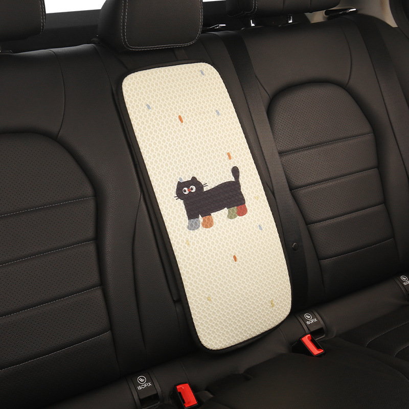 Car Rear Center Armrest Box Pad, Universal Cartoon Hello Kitty Backrest Pad, Polyester, Easy to Clean, Multiple Colors Available
