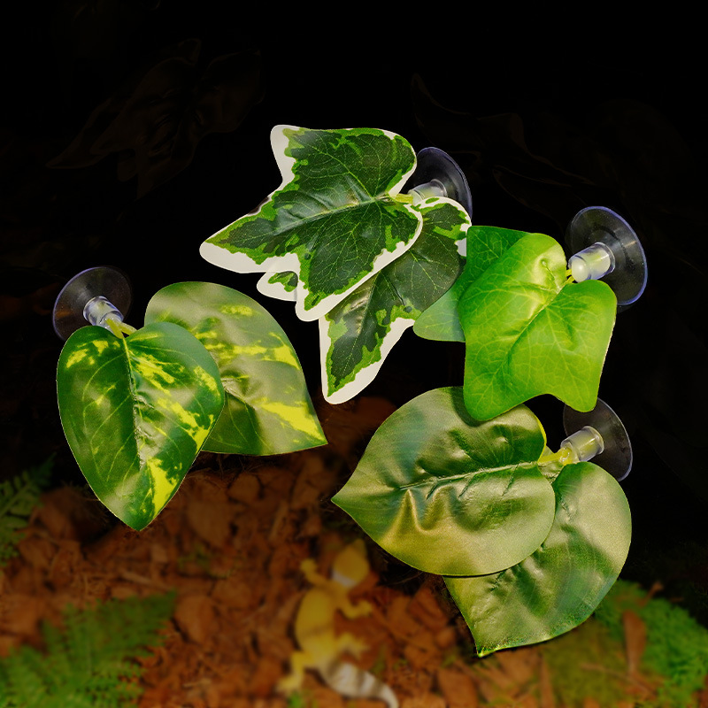 Nomo, una variedad de plantas de simulación de paisajismo decorativo, lagarto, camaleón, serpiente, reptil, agua, hojas con ventosa