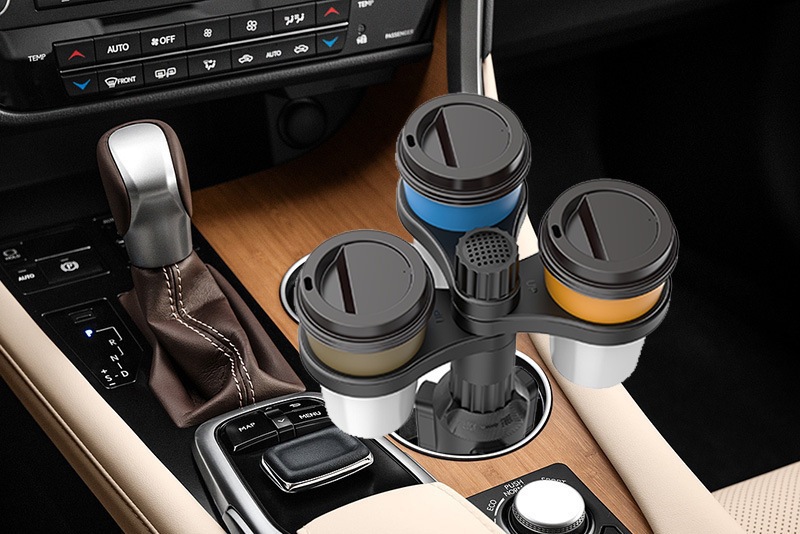Car Cup Holder, Car Dashboard Drink Holder, One-To-Two Adjustable Storage Rack, Multifunctional 360-Degree Rotation