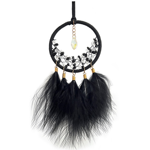 Car pendant feather crystal stone dream catcher car pendant rearview mirror pendant women's car interior decoration finished product