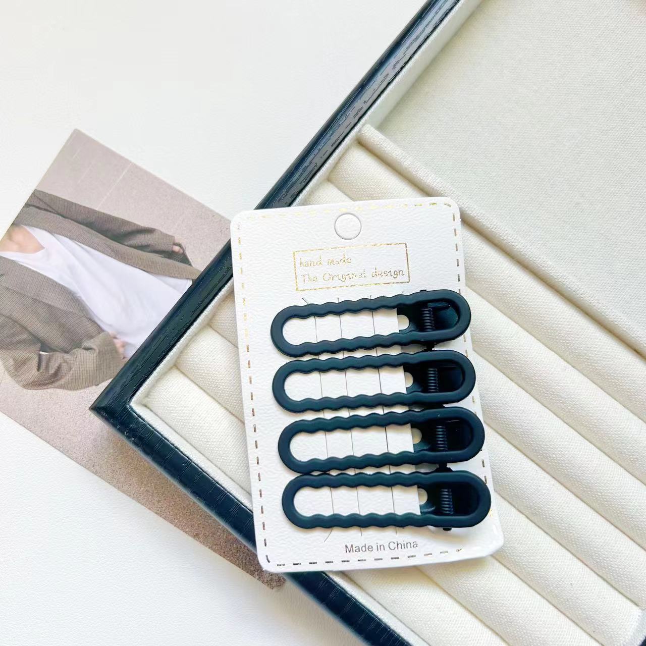 Clipe de pelo negro esmerilado simple nuevo clip de pelo sin marcas rotas silla clip de pelo de boca de pato clip de pelo accesorio clip de pelo lateral clip bb clip