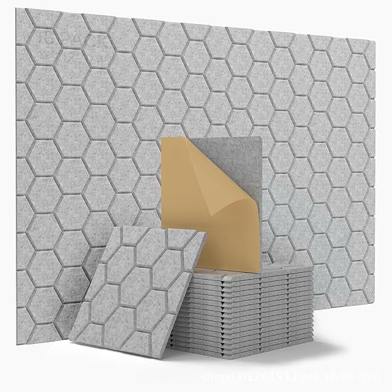 Cross-Border Supply of Honeycomb-Shaped Polyester Fiber Sound-Absorbing Panels for Home and Office Acoustic Treatment and Soundproofing Wall Stickers Cross-Border Supply of Honeycomb-Shaped Polyester Fiber Sound-Absorbing Panels for Home and Office Acoustic Treatment and Soundproofing Wall Stickers