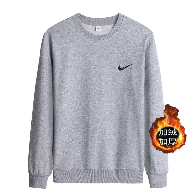 Men's Crewneck fleece-lined Sweat Men's High-end Quality Casual Loose Top Autumn and Winter Solid Color Couple Sweat Women