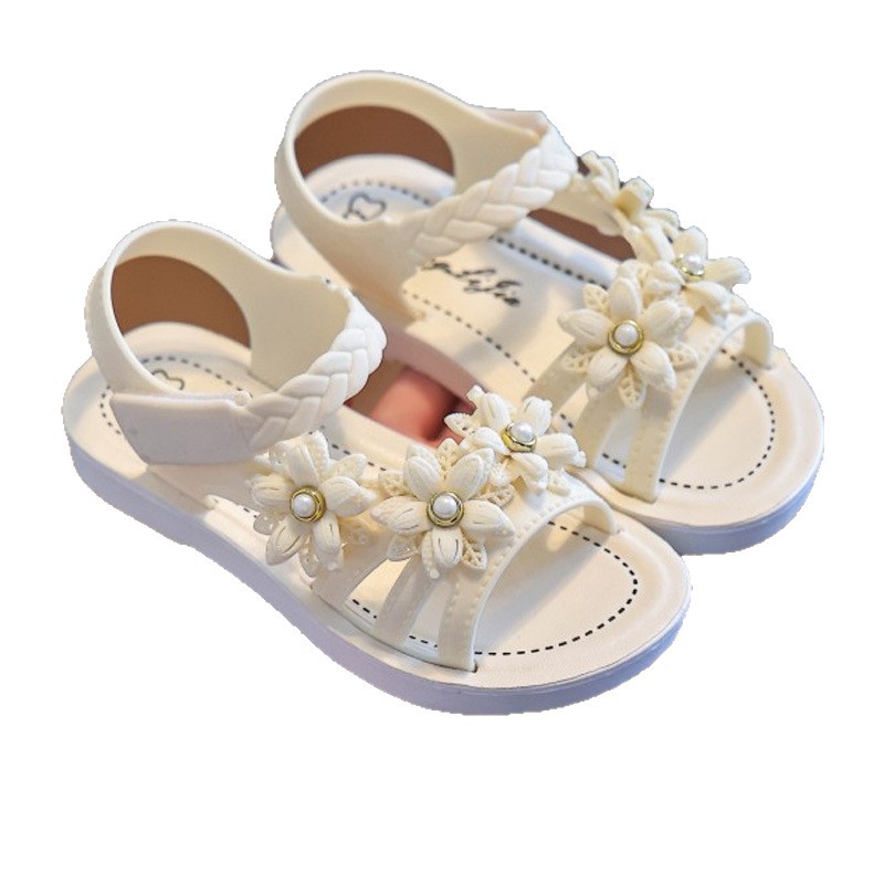 Sandalias de niñas de verano para niños pequeños y medianos nuevos zapatos de perlas de exportación fábrica directa al por mayor 8330 + 35