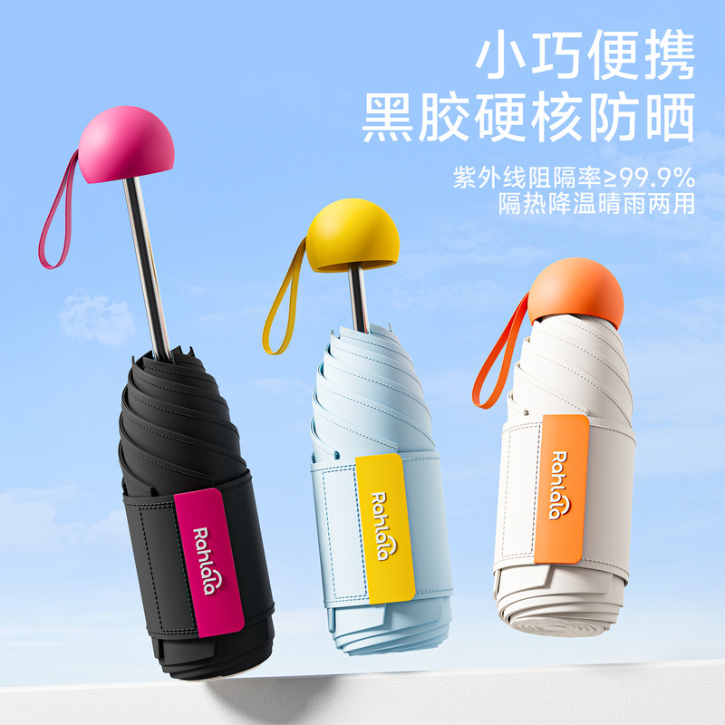 Sun Protection Umbrella, Summer High-Looking, Color-Contrasting, Portable, Ultra-Light Umbrella, Dual-Use for Sun and Rain, Easy-To-Fold Sunshade Umbrella, Outdoor Uv Protection