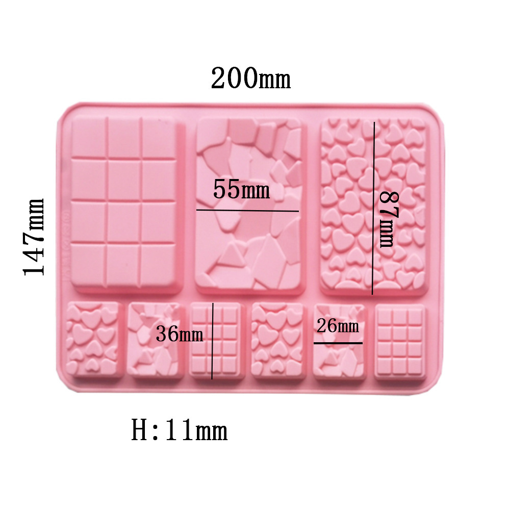 Silicone tamaño piezas de amor 171 chocolate molde de silicona molde de postre molde de hielo para hornear pastel de arroz