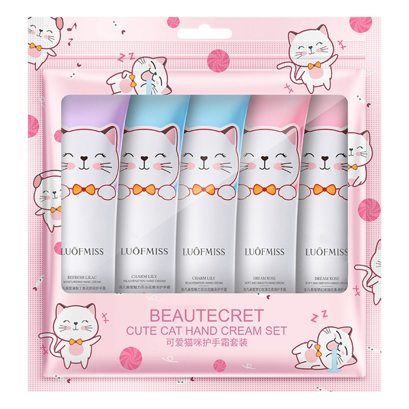 Lofan hermoso gato lindo mano crema traje hidratante cuidado mano lubricación mano crema traje
