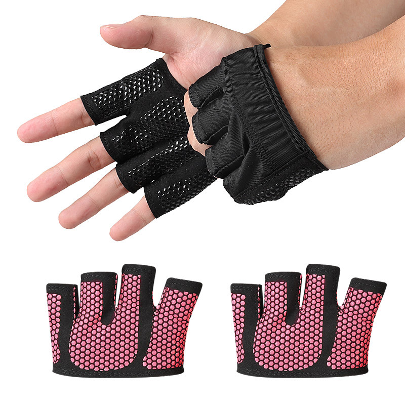 Yoga Fitness Four-Finger Gloves for Men and Women, Cycling Palm Protection, Four-Season Sweat-Absorbent, Breathable Sports Non-Slip Half-Finger Gloves