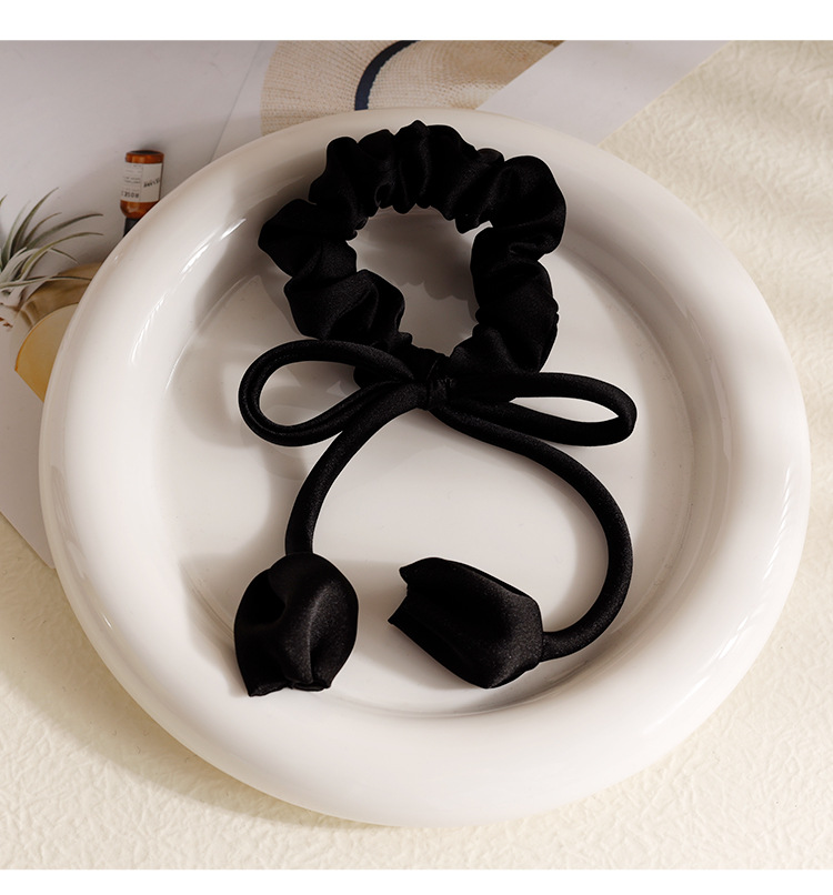 21g Weight Hair Tie Hair Accessories Type 1 Piece Quantity Daily, Street Occasion Solid Color, Flower, Bow Knot Pattern Women's Gender Sweet, Simple Style Style Women's Sweet Simple Style Solid Color Flower Bow Knot Cloth Hair Tie 7