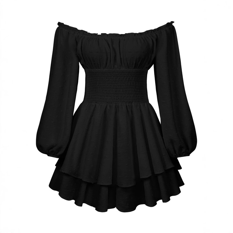 Amazon Summer One-Piece Pleated Ruffle Women's Long-Sleeved Casual Dress Pants Elegant Workwear Women's Clothing Amazon Summer One-Piece Pleated Ruffle Women's Long-Sleeved Casual Dress Pants Elegant Workwear Women's Clothing