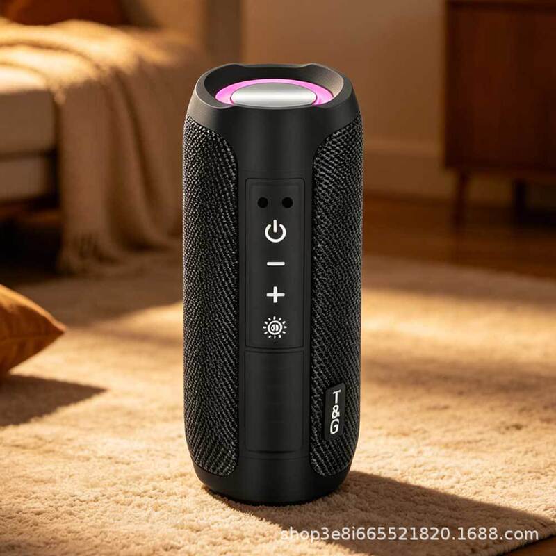 Cross-border TG227 Outdoor Colorful Light Bluetooth Speaker Portable Dual Speakers Creative Gift Subwoofer Small Speaker