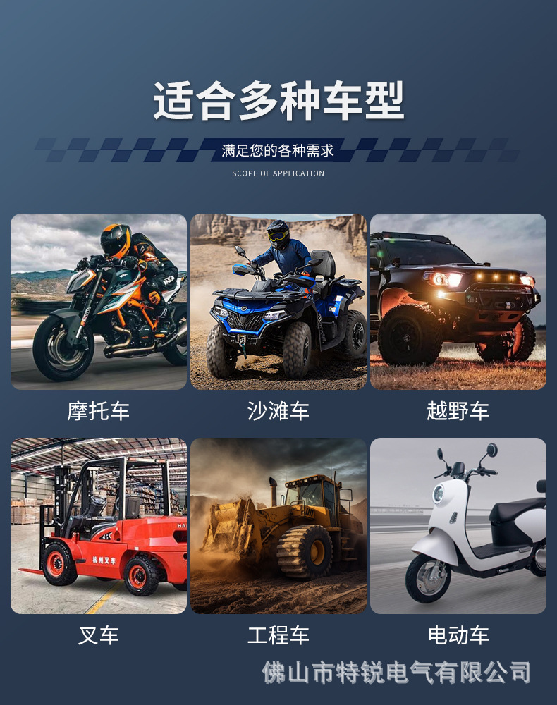 Cross-border in stock motorcycle LED spotlights electric car three-eye spotlights modified car high-power headlights