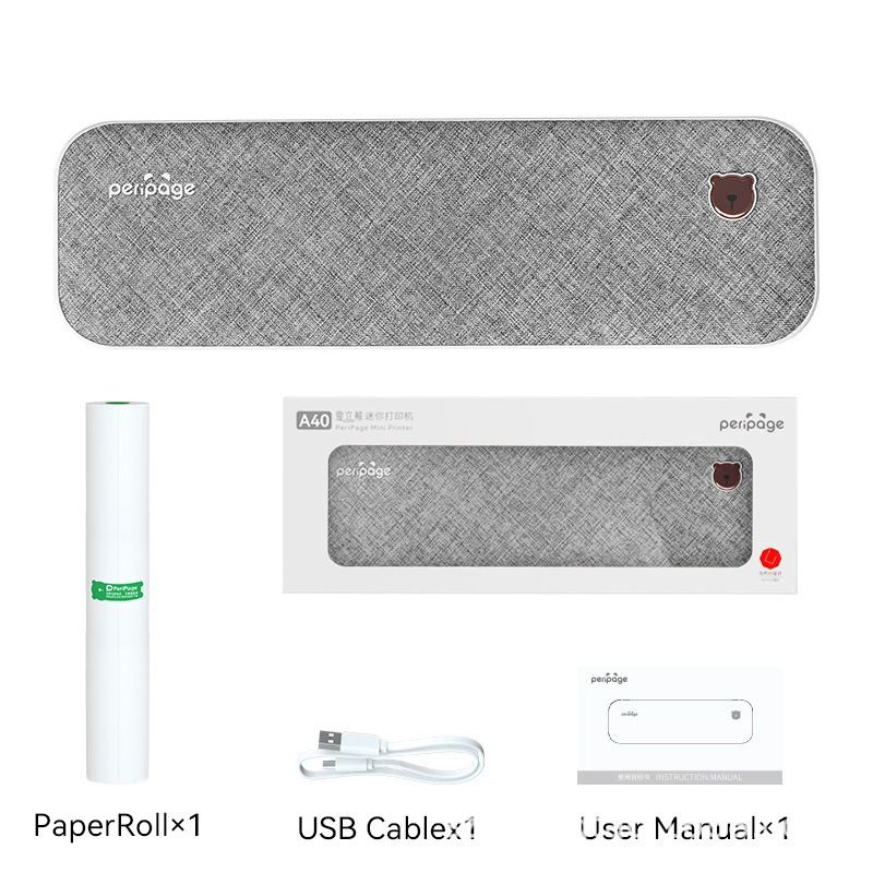 Portable A4 Printer (PERIPAGE A4), ink-free mini, high-definition, compact 265×80×45mm