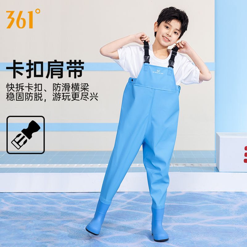 361 Kidsren's Water Play One-Piece Waders, Teenagers' Waterproof Clothes, Sea Equipment, Students' Wading Rain Pants, Beach