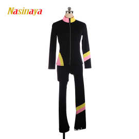 福诺花样滑冰套装训练服溜冰服亲肤加绒儿童成人轮滑黑粉黄色