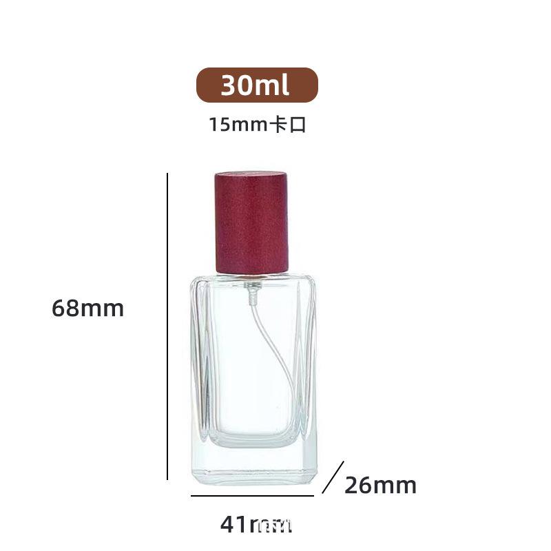 Fabricantes mayoristas de botellas de perfume de alta gama, botellas de spray cuadradas transparentes, tapas de vidrio, muestras portátiles de 30 - 100 ml