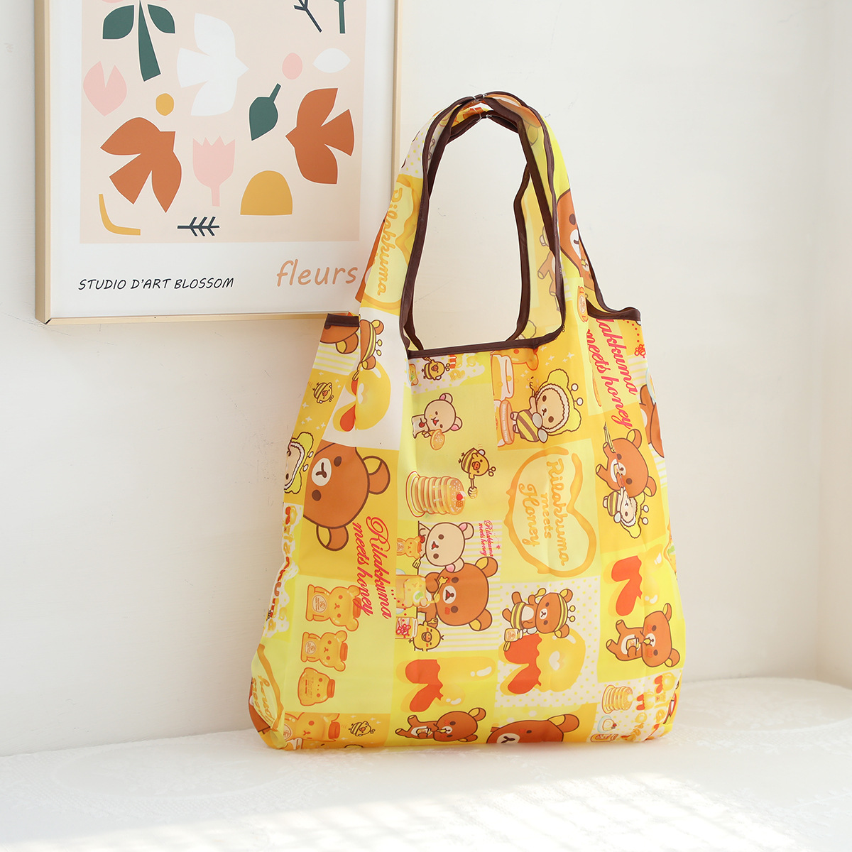 Dibujos animados lindo coolomi gran capacidad bolsa de protección del medio ambiente portátil plegable supermercado bolsa de compras bolsa de tela ligera bolsa de hombro