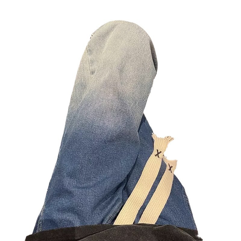 2024 primavera y otoño nuevos jeans pantalones rectos sueltos para hombres