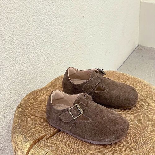 Xiameng children's shoes, spring and autumn new styles, girls' princess leather shoes, children's frosted genuine leather Birkenstock shoes, boys' single shoes