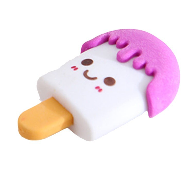 Al por mayor dibujos animados creativos ensamblados Smiley Popsicle borrador lindo protección del medio ambiente helado borrador estudiante papelería suministros
