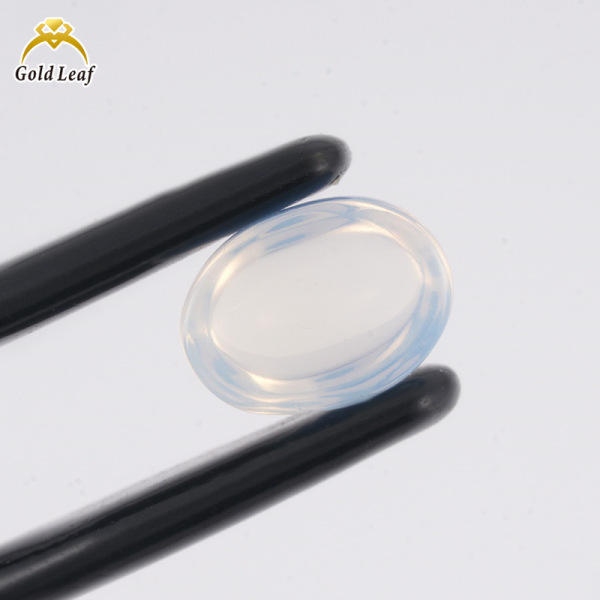 Egg-Shaped Flat-Bottom Plain Colored Glass, Highly Transparent Jelly-Colored Gemstones, Factory Direct Supply for Rings and Pendants