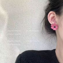 新潮银针镶钻花朵耳钉复古时尚气质简约精致甜美百搭个性潮耳饰女